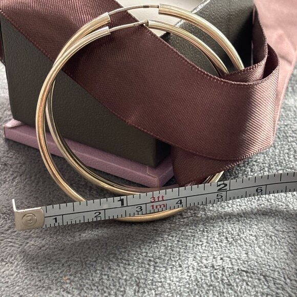 Classico Silver Hoops - Large - Picture 4 of 7